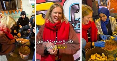 بتلف محشي.. مستشارة السفارة الألمانية بالقاهرة تُشارك المصريات إعداد وجبة الإفطار