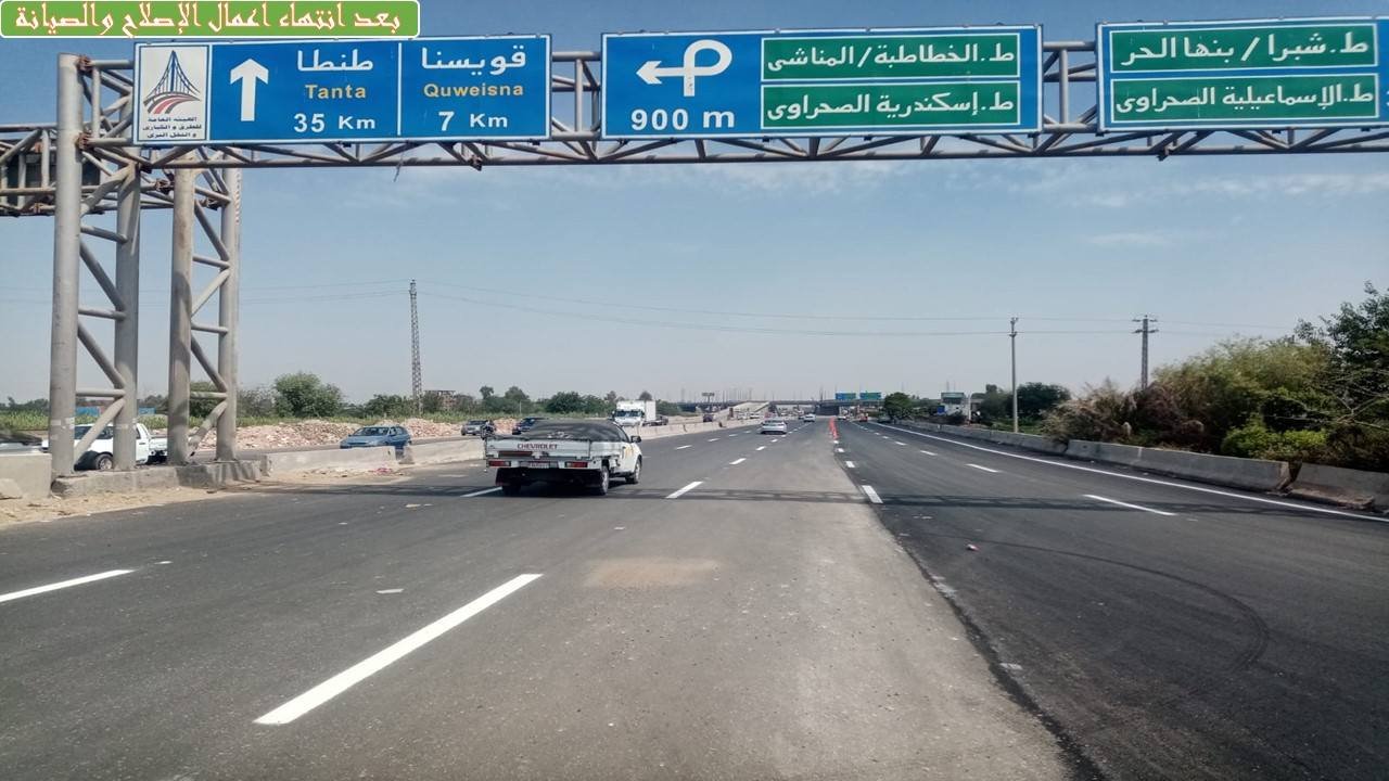 إعادة فتح حركة المرور باتجاه القاهرة – الإسكندرية بكوبري بنها على النيل على الطريق الزراعي