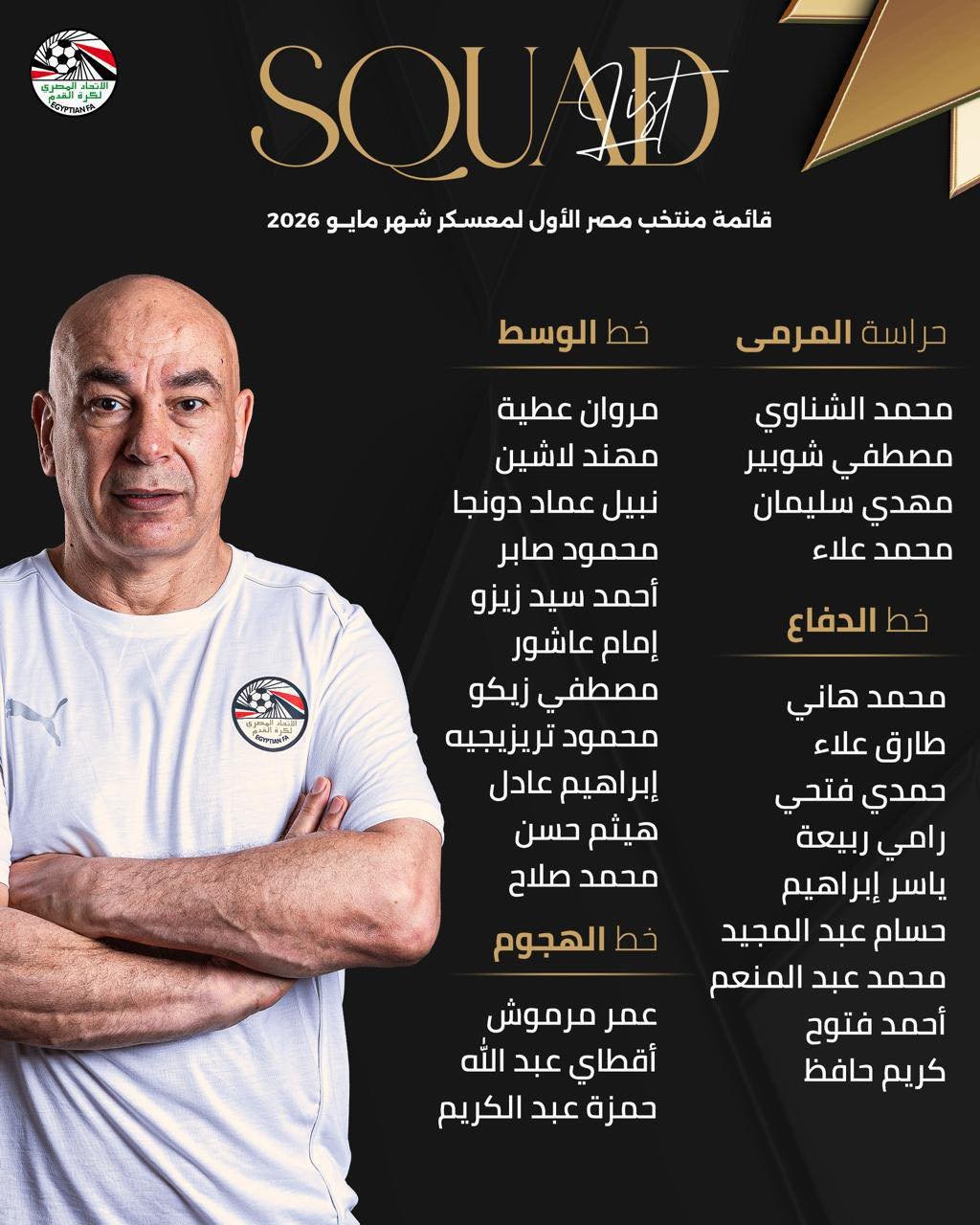 قائمه منتخب مصر في كاس العالم 2026.. فيفا: حسام حسن يراهن على الشباب