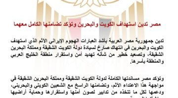 مصر تدين استهداف الكويت والبحرين وتؤكد تضامنها الكامل معهما 37